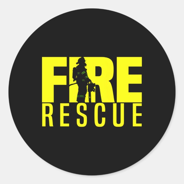 Fire Rescue Dept Firefighters Fire Uniform Duty Classic Round Sticker (Front)