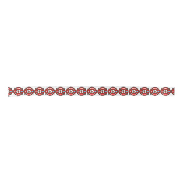 Fire Rescue Maltese Cross Satin Ribbon (Front)