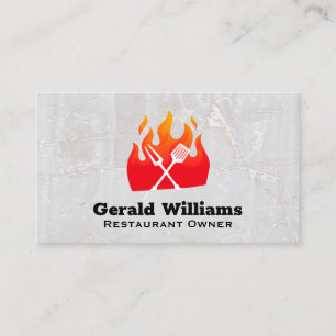 Fire   Restaurant   Cooking Business Card