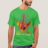 Fire Rock Roll Music Guitar Wings For Mens Womes