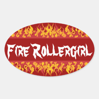 Fire Rollegirl Oval Sticker