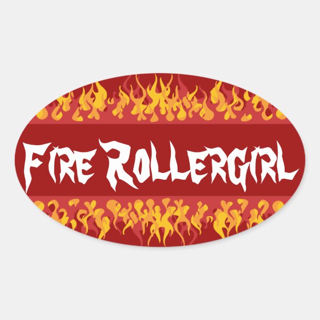 Fire Rollegirl Oval Sticker (Front)