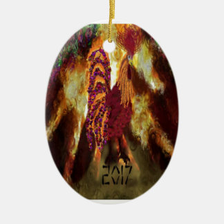 Fire Rooster 2017 Ceramic Tree Decoration