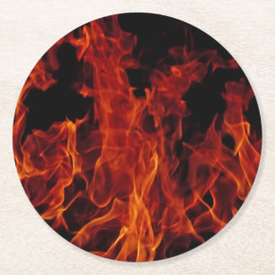 Fire Round Paper Coaster
