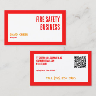 Fire Safety Custom QR Business Card