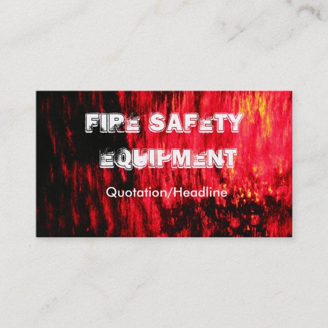 Fire Saftey business card ,customisable (Front)