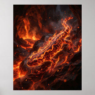 Fire Salamander Molten Cavern Poster