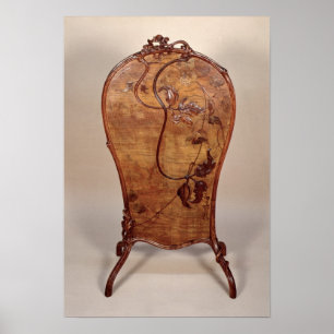 Fire screen with marquetry of various woods poster