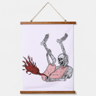 Fire Skeleton Banner Hanging Tapestry