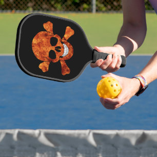 Fire Skull And Crossbones Pickleball Paddle