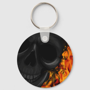 Fire skull key ring