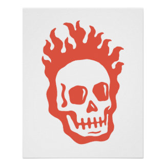 Fire Skull Poster