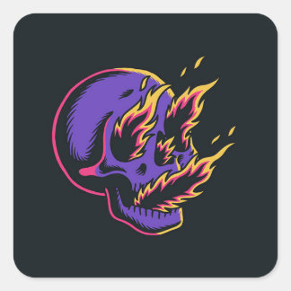 Fire-Skull, Square Sticker(s) Sticker