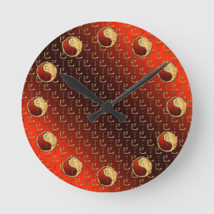 Fire Snake Round Clock
