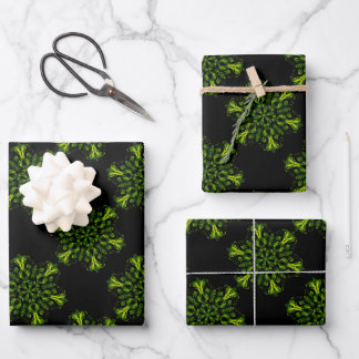 Fire Snowflakes Wrapping Paper Sheets