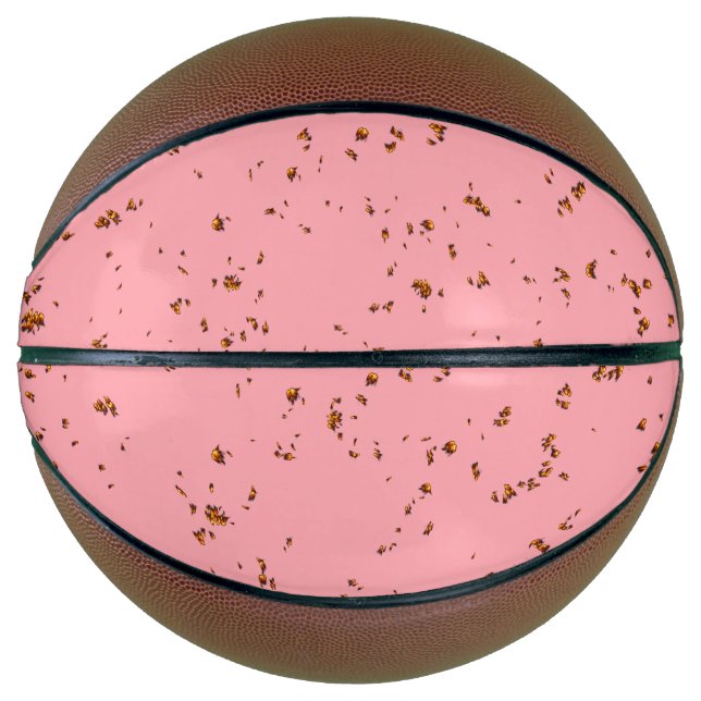 Fire Sparks Overlay Your Photo Blus Pink Basketball (Front)