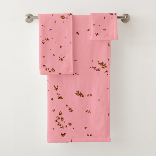 Fire Sparks Overlay Your Photo Blush Pink Bath Towel Set (Insitu)