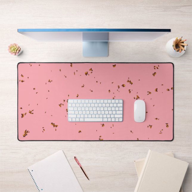 Fire Sparks Overlay Your Photo Blush Pink Desk Mat (Office 1)