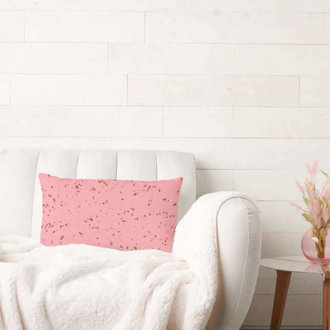 Fire Sparks Overlay Your Photo Blush Pink Lumbar Cushion (Couch)
