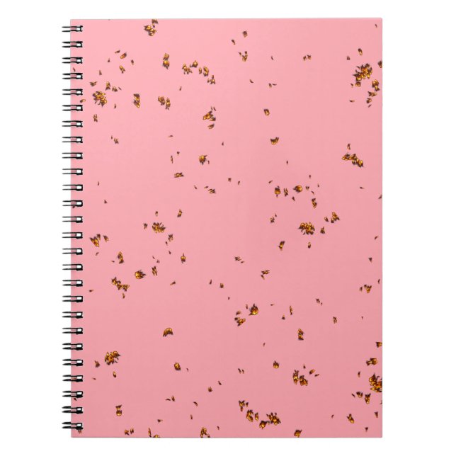 Fire Sparks Overlay Your Photo Blush Pink Notebook (Front)