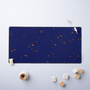 Fire Sparks Overlay Your Photo Bonfire Ashes Blue Desk Mat