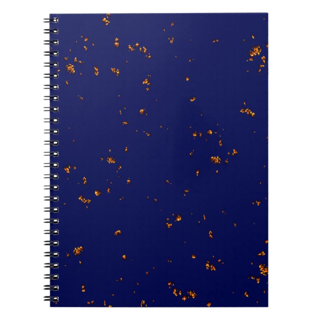 Fire Sparks Overlay Your Photo Bonfire Ashes Blue Notebook (Front)