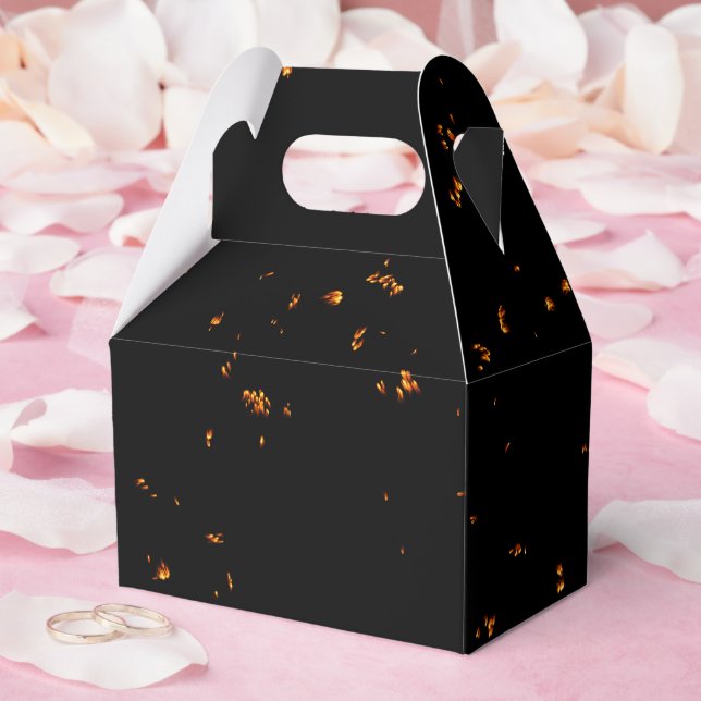 Fire Sparks Overlay Your Photo Burning Ashes Black Favour Box (Wedding)