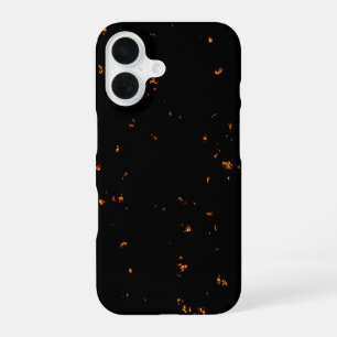 Fire Sparks Overlay Your Photo Burning Ashes Black iPhone 16 Case