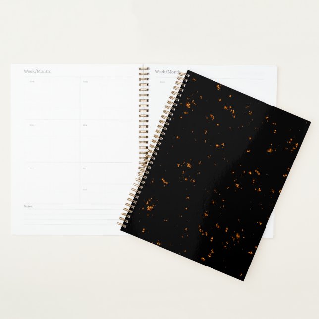 Fire Sparks Overlay Your Photo Burning Ashes Black Planner (Display)