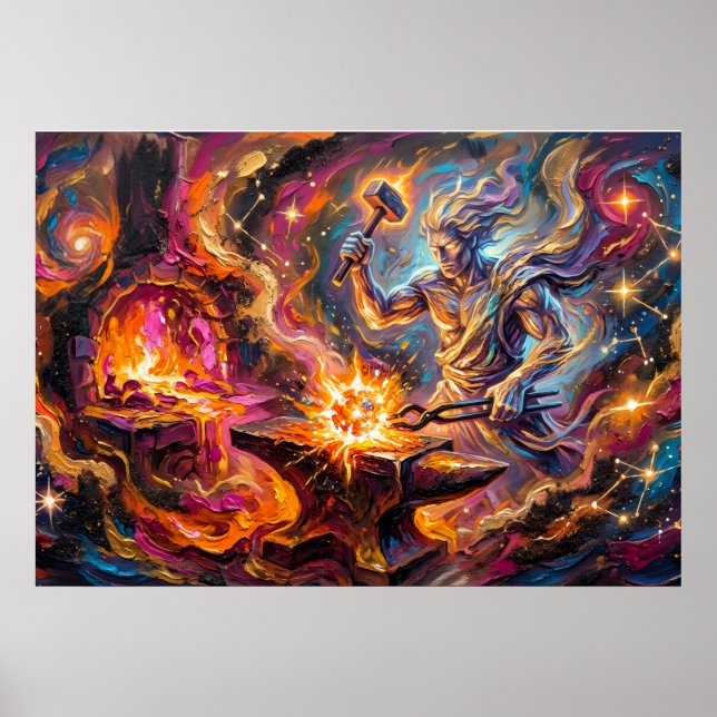 Fire Spirit Cosmic Energy Wall Art (Front)