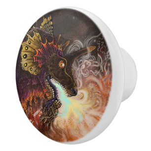 Fire Spitter Dragon Custom  Ceramic Knob