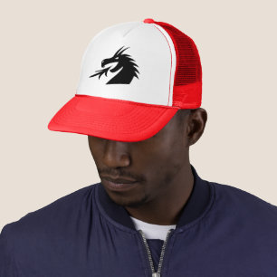 Fire spitting dragon head trucker hat