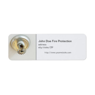 "Fire sprinkler" return address label