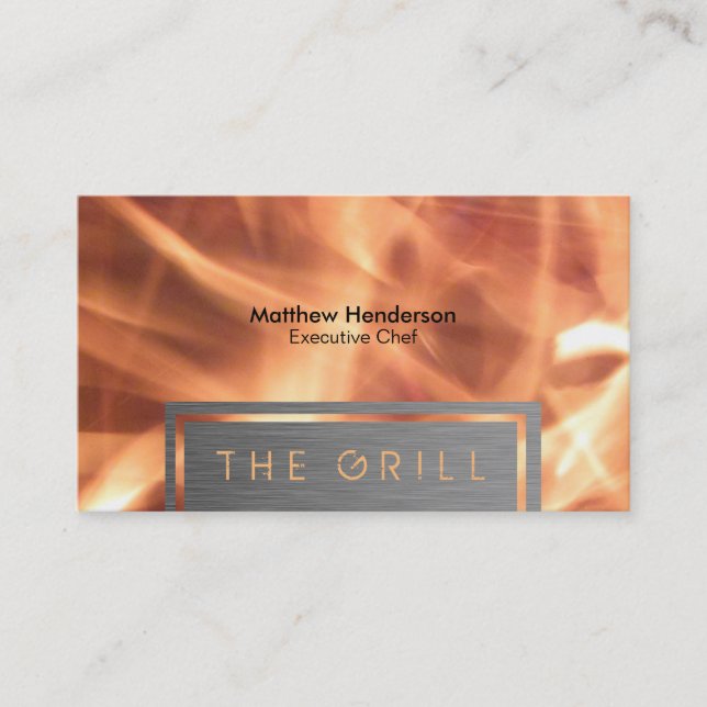 Fire Stainless Steel Business Card (Front)