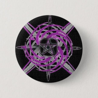 Fire Star Purple 6 Cm Round Badge