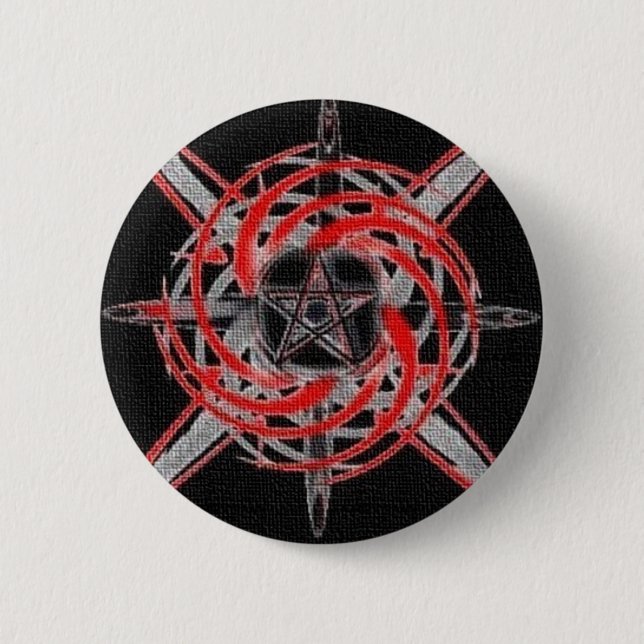 Fire Star Red Pentagram 6 Cm Round Badge (Front)