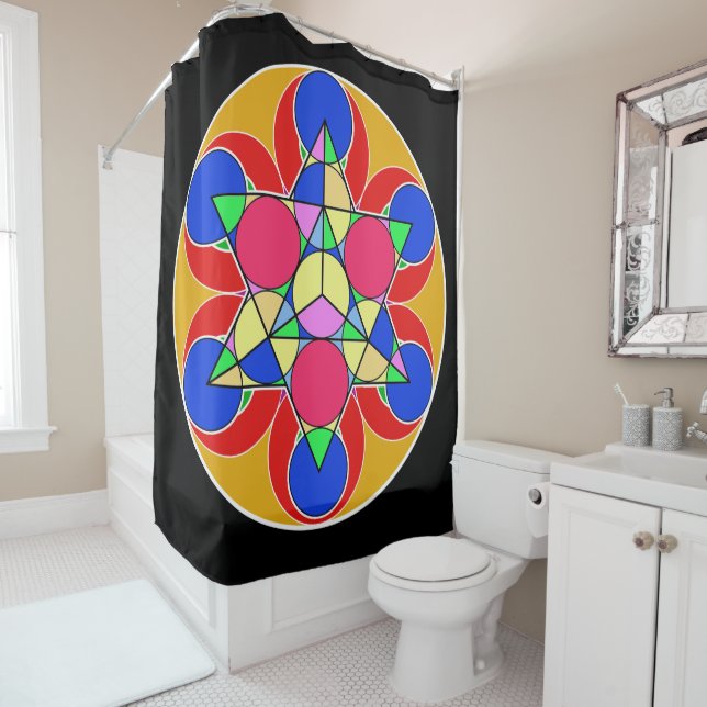 Fire Star Shower Curtain (In Situ)