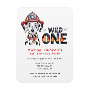 Fire Station Dalmatian Dog 1st. Birthday Party Magnet