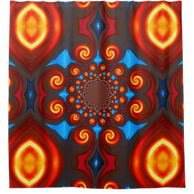 Fire Swirls Shower Curtain (Front)