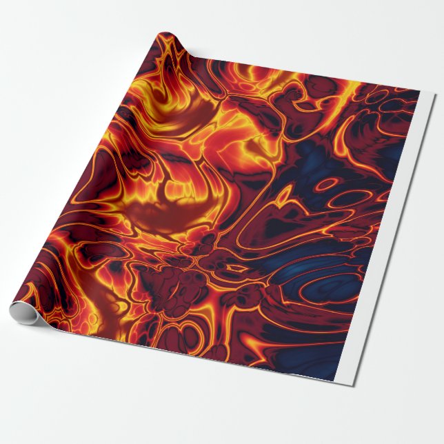 Fire Swirls  Wrapping Paper (Unrolled)