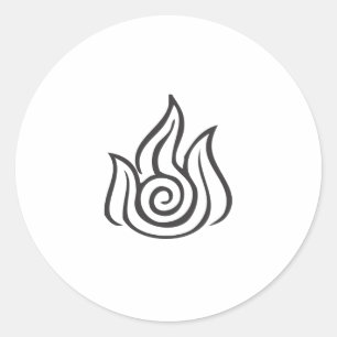 Fire Symbol Classic Round Sticker