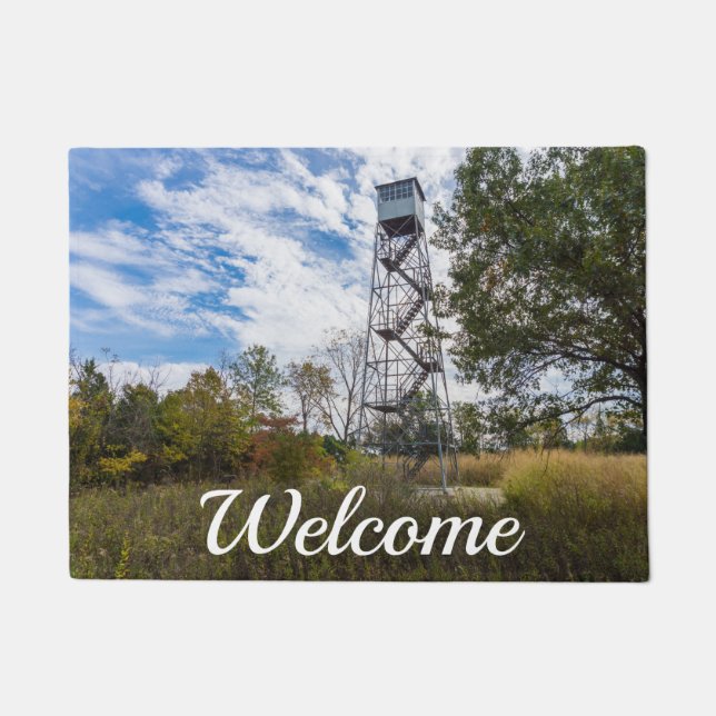 Fire Tower Runge Welcome Doormat (Front)