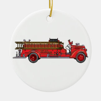 Fire Truck_01 & 02 Ceramic Tree Decoration