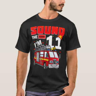 Fire Truck 11th Birthday Boy 11 Year Old Firefight T-Shirt
