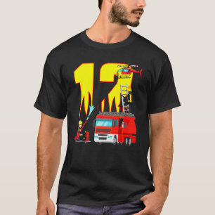 Fire Truck 12 Year Old Firefighter 12th Birthday B T-Shirt