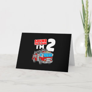 Fire Truck 2 Year Old Firefighter 2nd Birthday Holiday Card