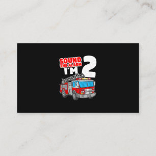 Fire Truck 2 Year Old Firefighter 2nd Birthday Loyalty Card