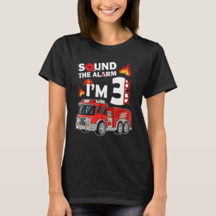 Fire Truck 3 Year Old Firefighter 3rd Birthday Boy T-Shirt