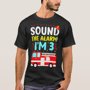 Fire Truck 3 Year Old Firefighter 3rd Birthday Boy T-Shirt
