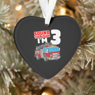 Fire Truck 3 Year Old Firefighter 3rd Birthday Ornament